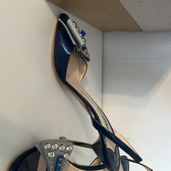 Prada blue bow open-toe pumps size 9 - Picture 4 of 11